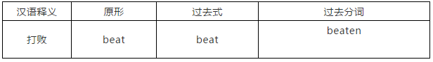 初中英语不规则动词表